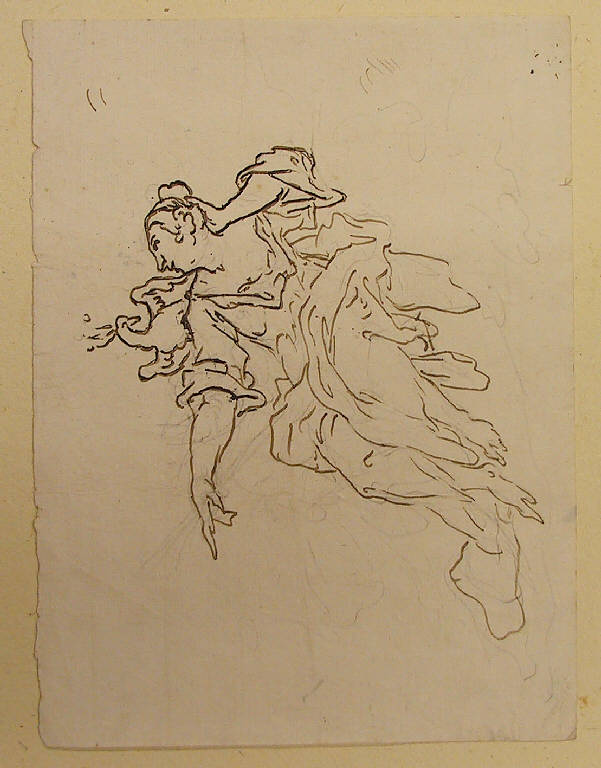 Figura femminile seduta (disegno) di Ligari Giovanni Pietro (sec. XVIII)