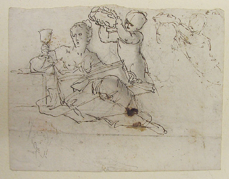 Figura allegorica Femminile (disegno) di Ligari Giovanni Pietro (sec. XVIII)
