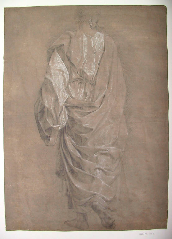 Figura maschile togata (disegno) di Ligari Angelo (secondo quarto sec. XIX)