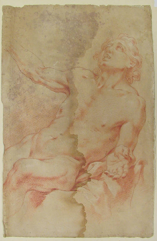 Figura maschile distesa (disegno) di Ligari Giovanni Pietro (prima metà sec. XVIII)