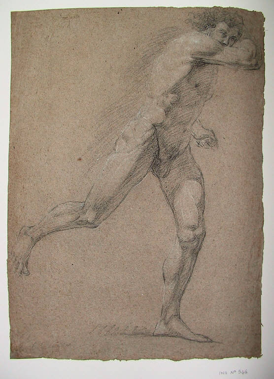 Figura maschile (disegno) di Ligari Angelo (secondo quarto sec. XIX)