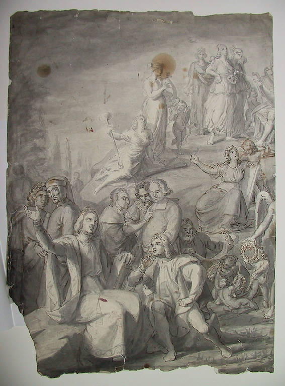 Parnaso (disegno) di Ligari Angelo (sec. XIX)
