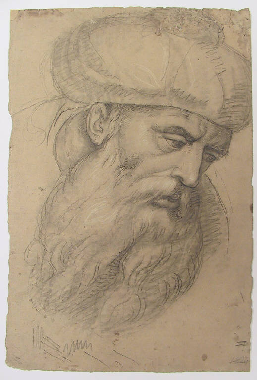 testa d'uomo con turbante (disegno) di Ligari Angelo (sec. XIX)