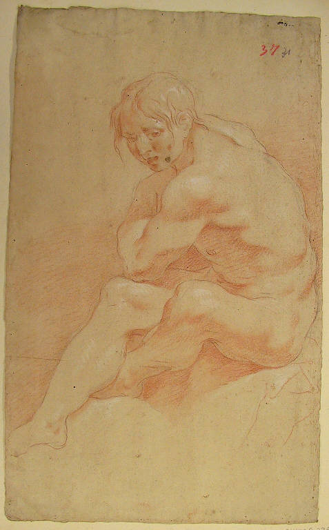 Figura maschile (disegno) di Ligari Giovanni Pietro; Ligari Cesare (sec. XVIII)