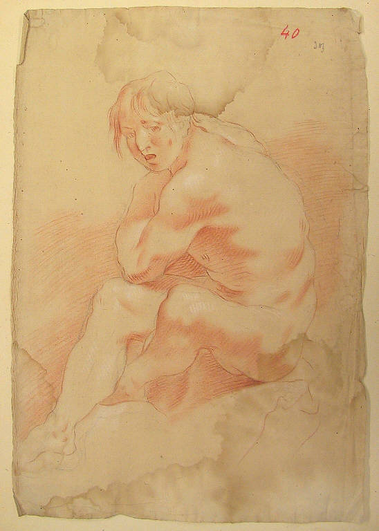 Figura maschile (disegno) di Ligari Giovanni Pietro; Ligari Cesare (sec. XVIII)