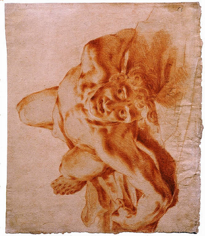 Figura maschile distesa (disegno) di Ligari Giovanni Pietro (prima metà sec. XVIII)