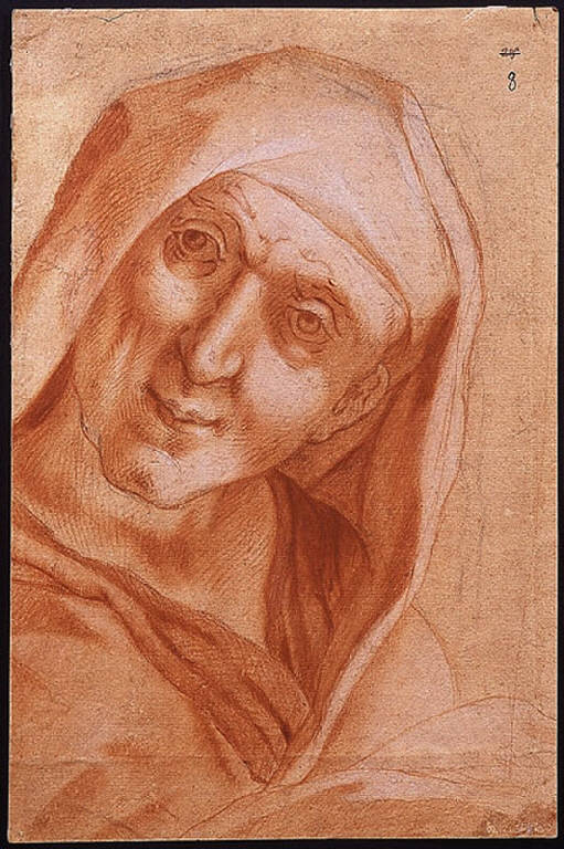 Testa di donna velata (disegno) di Ligari Giovanni Pietro (prima metà sec. XVIII)