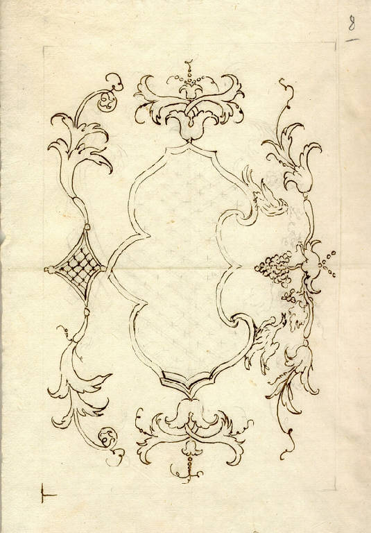 Elementi decorativi (disegno) di Ligari Giovanni Pietro (prima metà sec. XVIII)