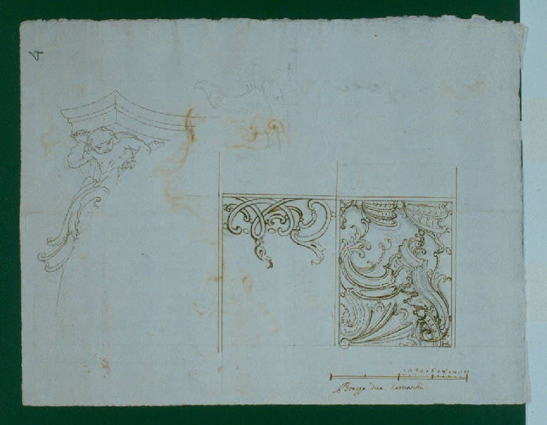 Elementi decorativi (disegno) di Ligari Cesare (terzo quarto sec. XVIII)