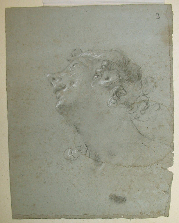 Testa d'uomo/ Testa d'uomo di profilo (disegno) di Ligari Cesare (terzo quarto sec. XVIII)