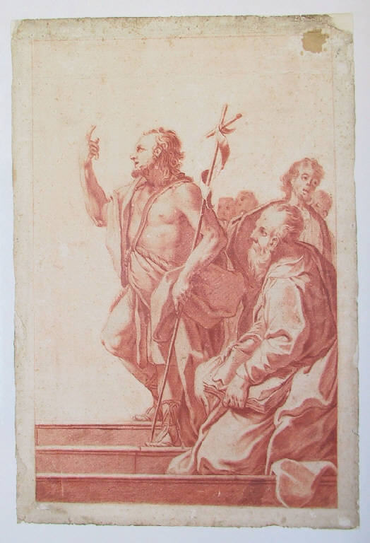 San Giovanni Battista predica davanti ad Erode (disegno) di Ligari Giovanni Pietro (sec. XVIII)
