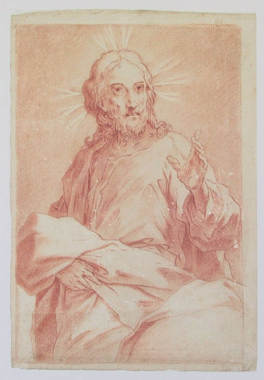 Cristo benedicente (disegno) di Ligari Giovanni Pietro (sec. XVIII)