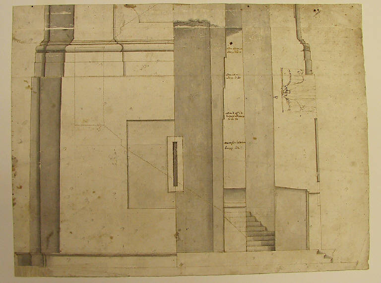 Planimetria del campanile della chiesa dei Santi Gervasio e Protasio a Sondrio (disegno) di Ligari Giovanni Pietro (sec. XVIII)