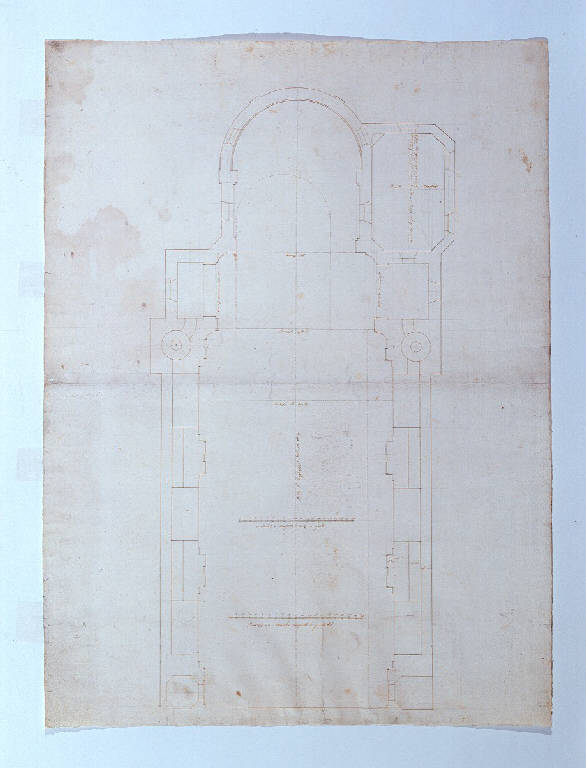 Planimetria della chiesa dei Santi Gervasio e Protasio a Sondrio (disegno) di Ligari Giovanni Pietro (sec. XVIII)