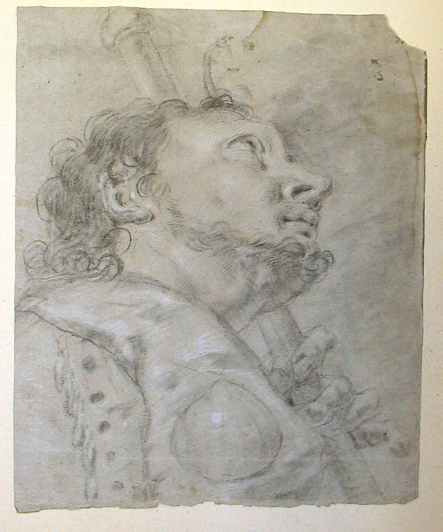 Giovane barbuto (disegno) di Ligari Cesare (terzo quarto sec. XVIII)