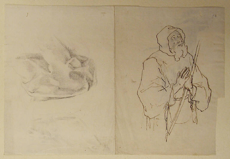 San Francesco di Paola/ Figure (disegno) di Ligari Cesare (secondo quarto|| sec. XVIII||sec. XVIII)