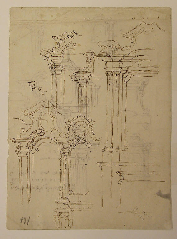 Studi per altare (disegno) di Ligari Giovanni Pietro (prima metà sec. XVIII)