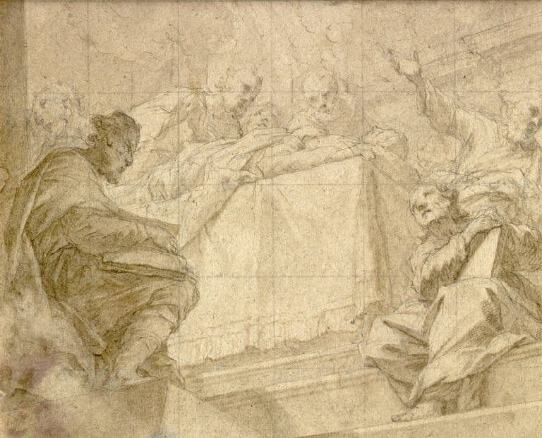transito della Madonna (disegno) di Ligari Giovanni Pietro (sec. XVIII)
