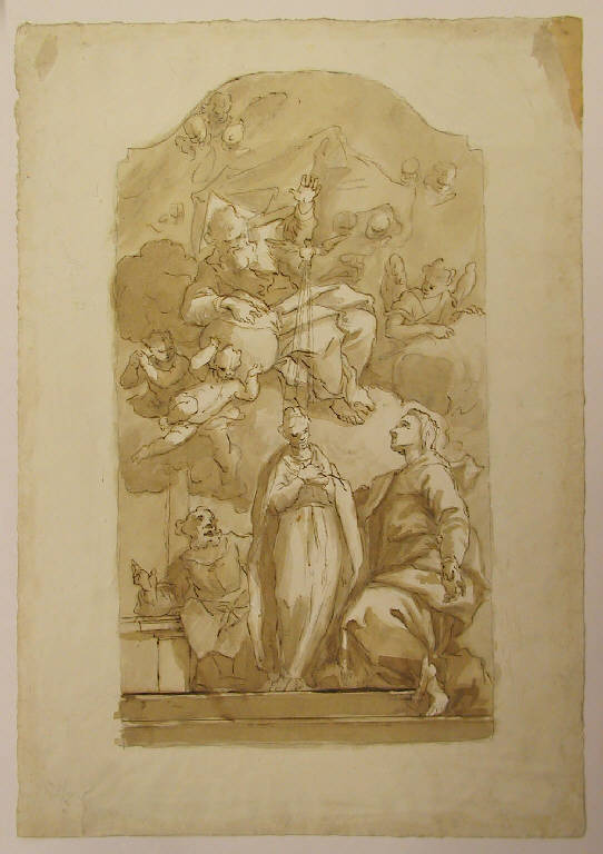 Madonna e Santi (disegno) di Ligari Giovanni Pietro (sec. XVIII)