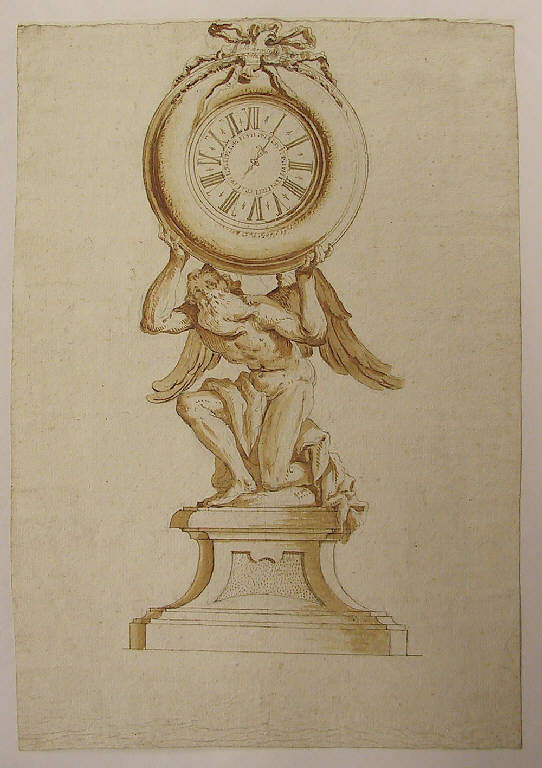 Orologio (disegno) di Ligari Angelo (prima metà sec. XVIII)