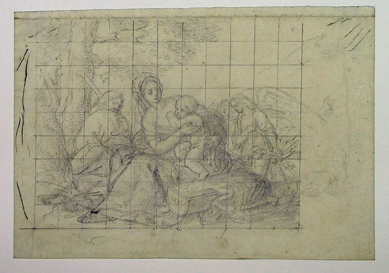 Riposo nella fuga in Egitto (disegno) di Ligari Angelo (sec. XIX)