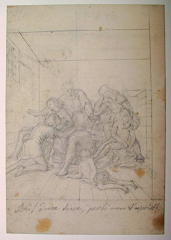 Conte Ugolino con i Figli (disegno) di Ligari Angelo (sec. XIX)