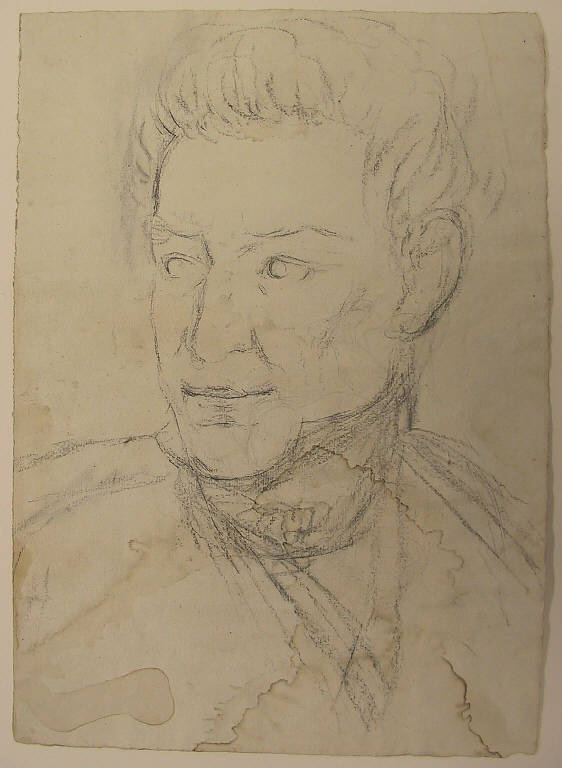 testa d'uomo (disegno) di Ligari Angelo (sec. XIX)