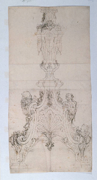 Candelabro (disegno) di Ligari Giovanni Pietro (prima metà sec. XVIII)