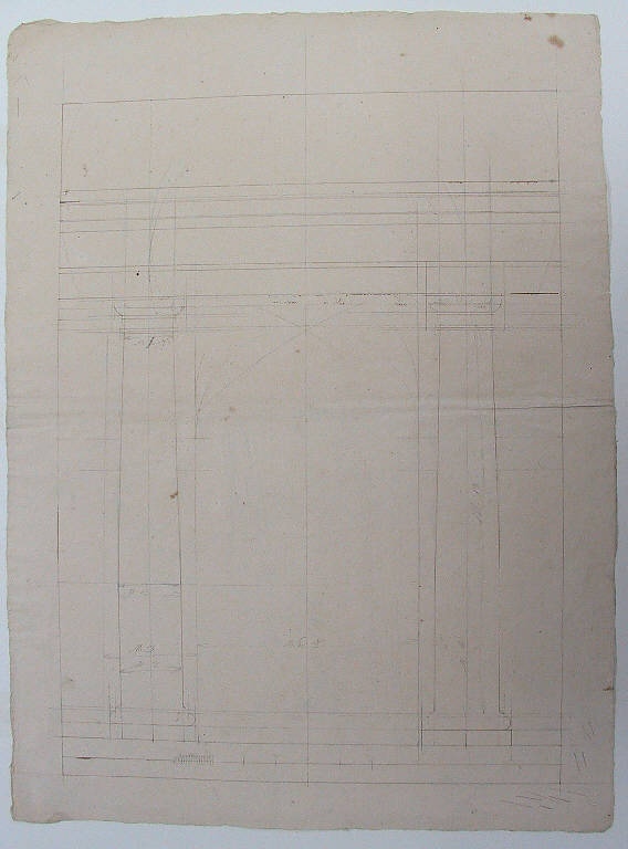 Elementi architettonici (disegno) di Ligari Angelo (secondo quarto sec. XIX)