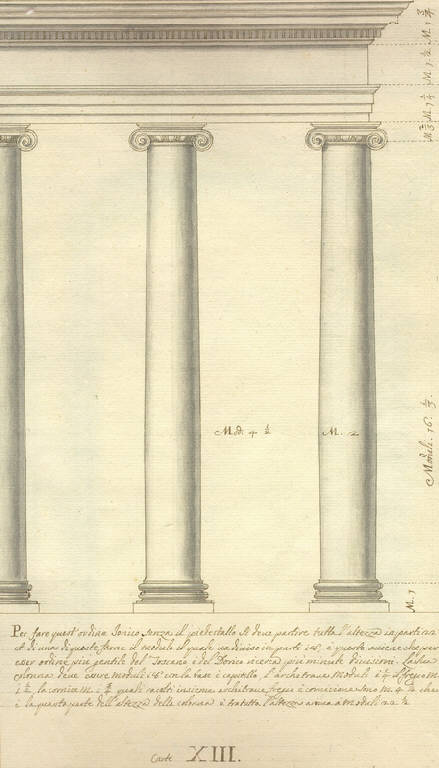Elementi architettonici (disegno) di Ligari Giovanni Pietro (sec. XVIII)