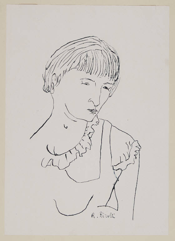 Studio di testa femminile (disegno) di Birolli, Renato (sec. XX)