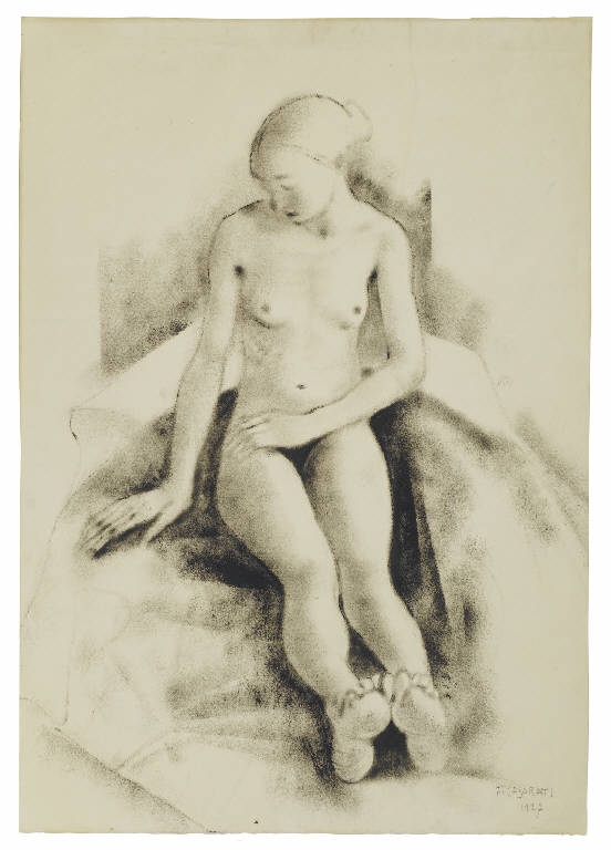 Lia, Nudo femminile (disegno) di Casorati, Felice (sec. XX)