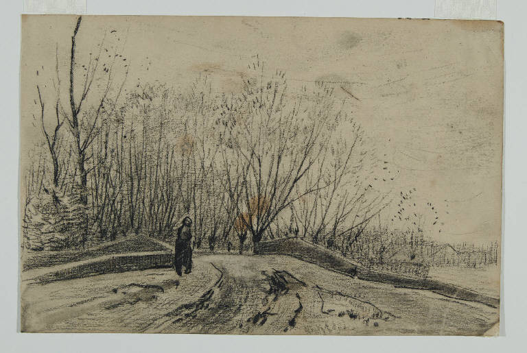 Paesaggio invernale (disegno) di Bock, Theophile de ((?)) (sec. XIX)