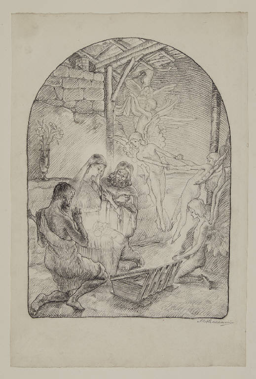 Natività (disegno) di Lazzarini, Aldo (sec. XX)