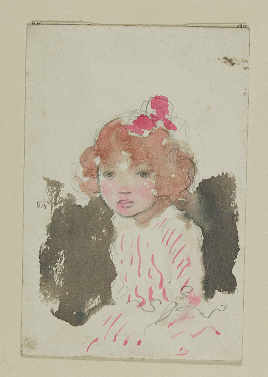 Ritratto di bambina a mezzo busto (disegno) di Malerba, Gian Emilio ((?)) (sec. XX)