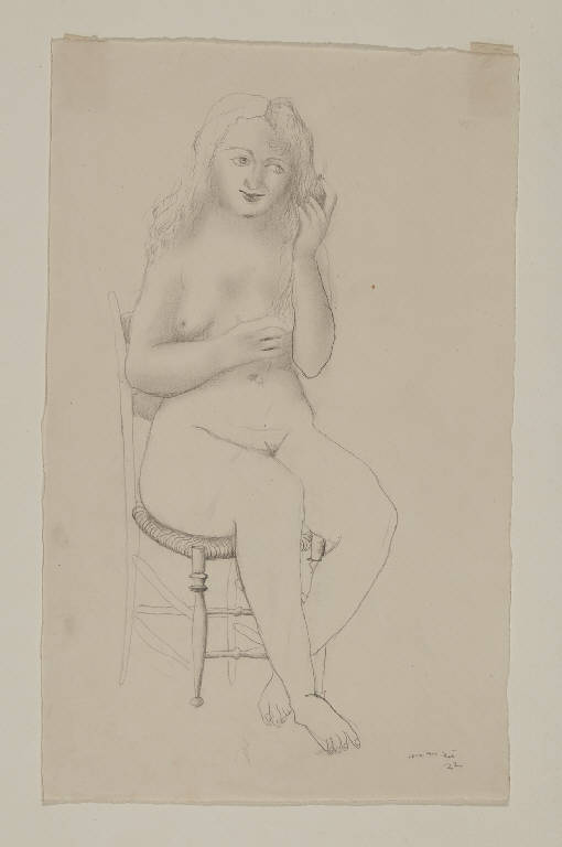 Nudo, Nudo di donna seduta (disegno) di Manzoni, Giacomo detto Manzù (sec. XX)