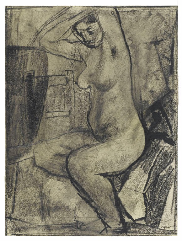Nudo femminile (disegno) di Sironi, Mario (sec. XX)