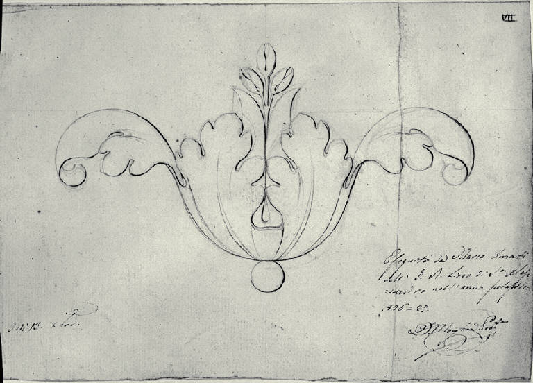 Ornato floreale (disegno) di Amati, Marco (sec. XIX)