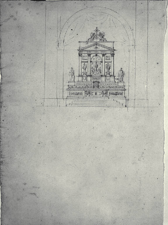 Prospetto di un altare (disegno) di Amati, Carlo (sec. XIX)
