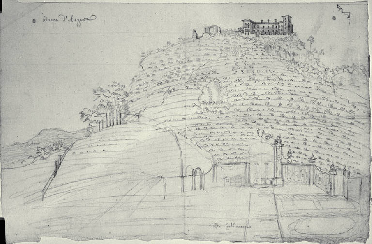 Veduta della Rocca di Angera (disegno) di Amati, Carlo (sec. XIX)