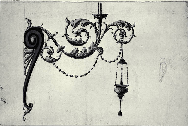 Prospetto di un torciere (disegno) di Amati, Carlo (sec. XVIII)