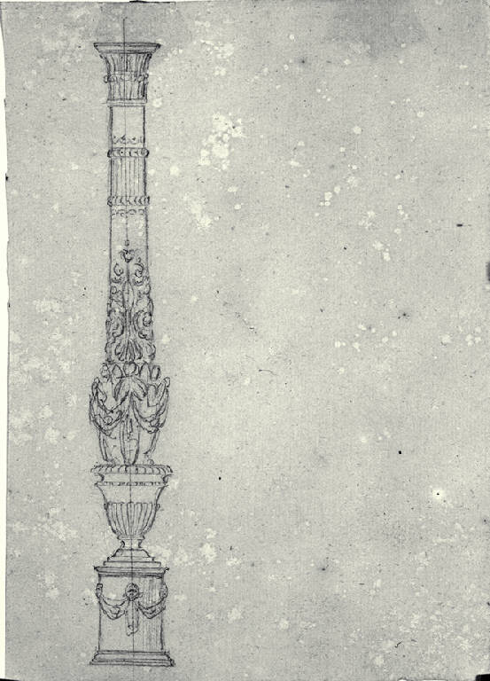 Prospetto di colonna decorata a rilievi (disegno) di Amati, Carlo; Amati, Marco (sec. XIX)