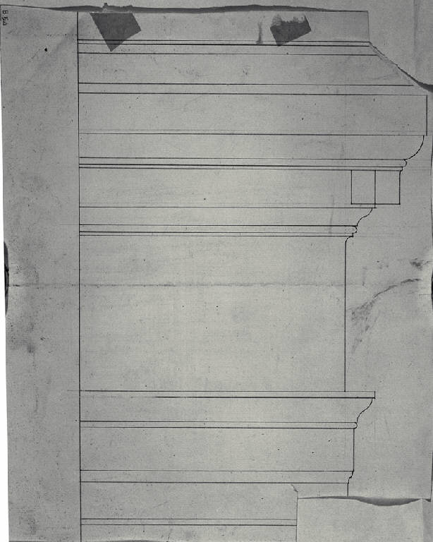 Prospetto di trabeazione (disegno) di Amati, Carlo (prima metà sec. XIX)