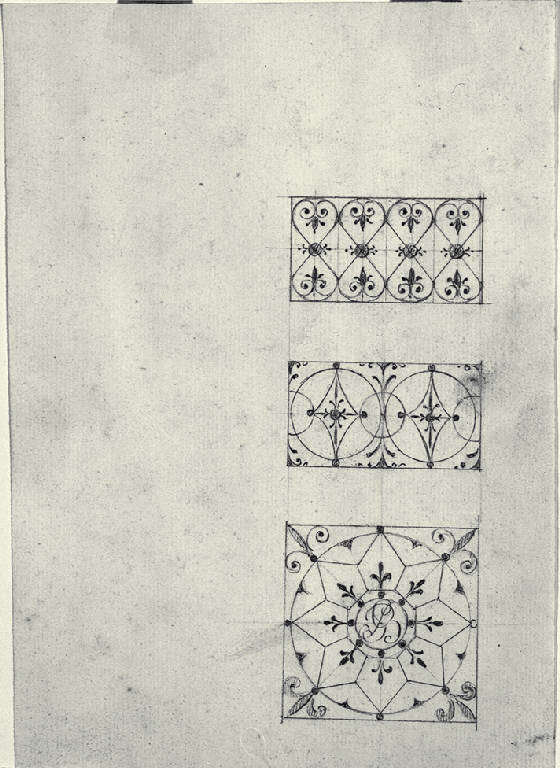 Grate decorative (disegno) di Amati, Carlo (prima metà sec. XIX)