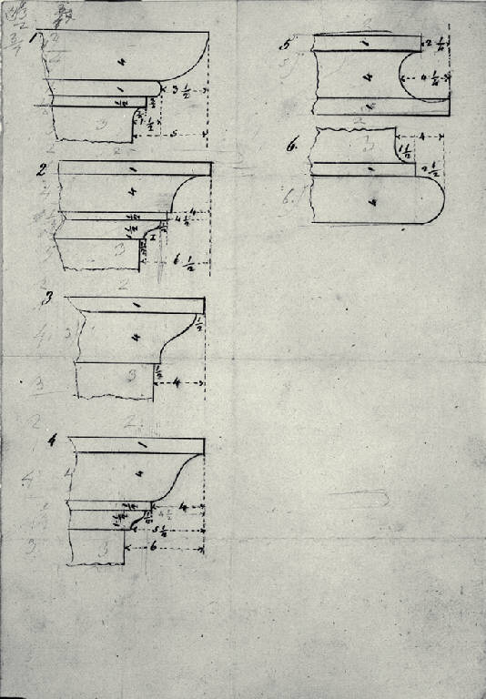 Modanature (disegno) di Amati, Carlo (sec. XIX)