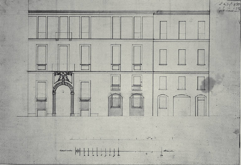 Prospetto di un edificio (disegno) di Amati, Marco (secondo quarto sec. XIX)