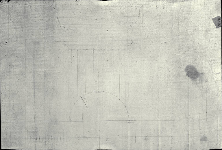Capitello e colonna di ordine dorico (disegno) di Amati, Marco (secondo quarto sec. XIX)