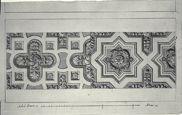 Proiezione in pianta di lacunari (disegno) di Amati, Carlo (inizio sec. XIX)