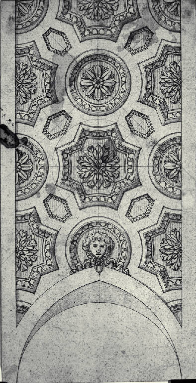 Volta laterale sinistra della cappella della Villa Arciducale (Reale) a Monza (disegno) di Amati, Carlo ((?)) (fine sec. XVIII)