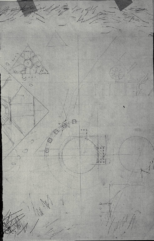 Piante di monumento commemorativo (disegno) di Amati, Carlo (inizio sec. XIX)